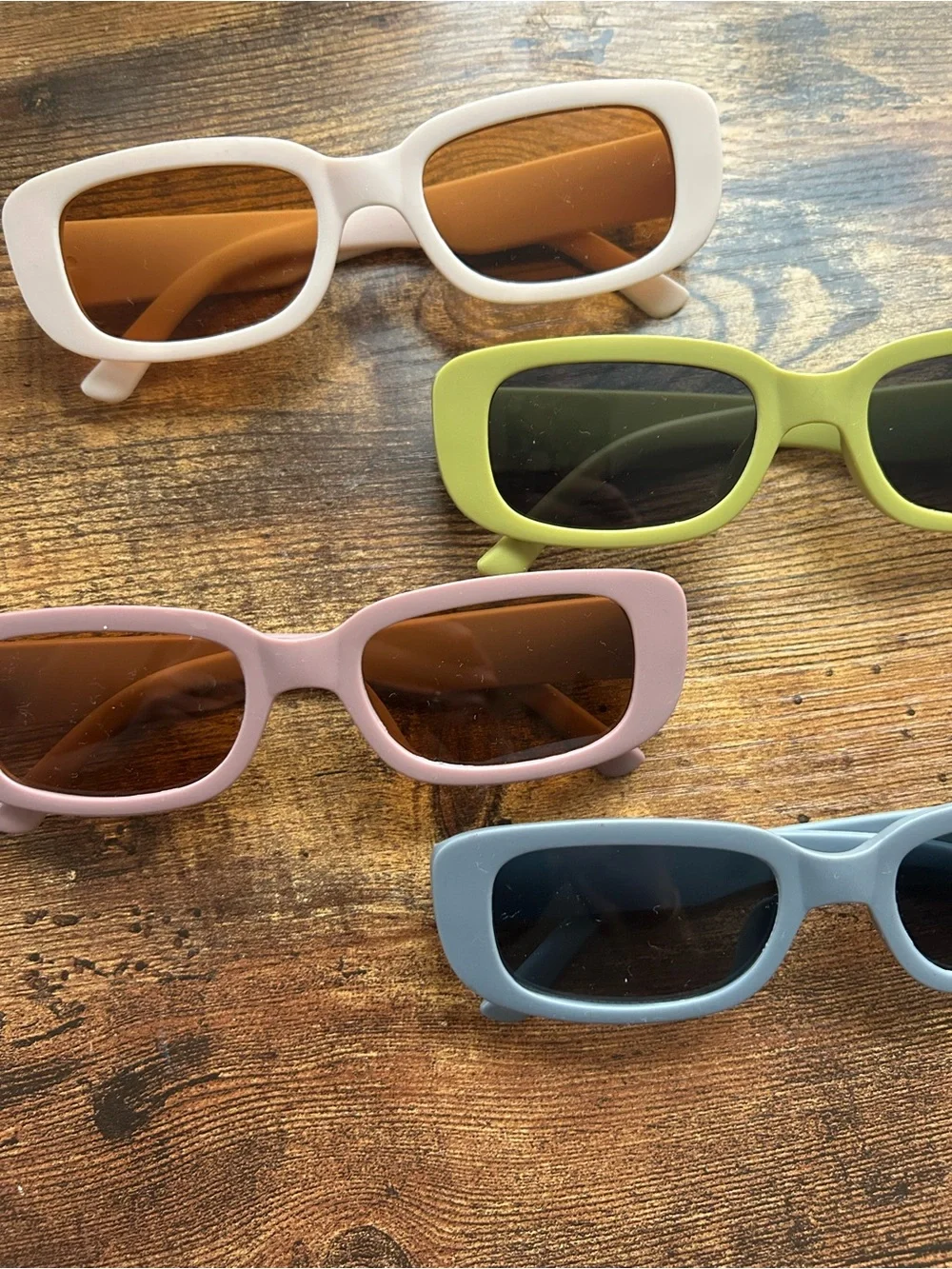 Sunglasses - Pink, White, Gray, Lime -